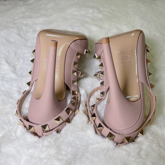 ❤️SOLD❤️Valentino rockstud smooth leather slingbacks pumps 37 - Picture 9 of 11